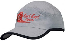 Microfibre Sports Cap with Trim on Edge of Crown & Peak